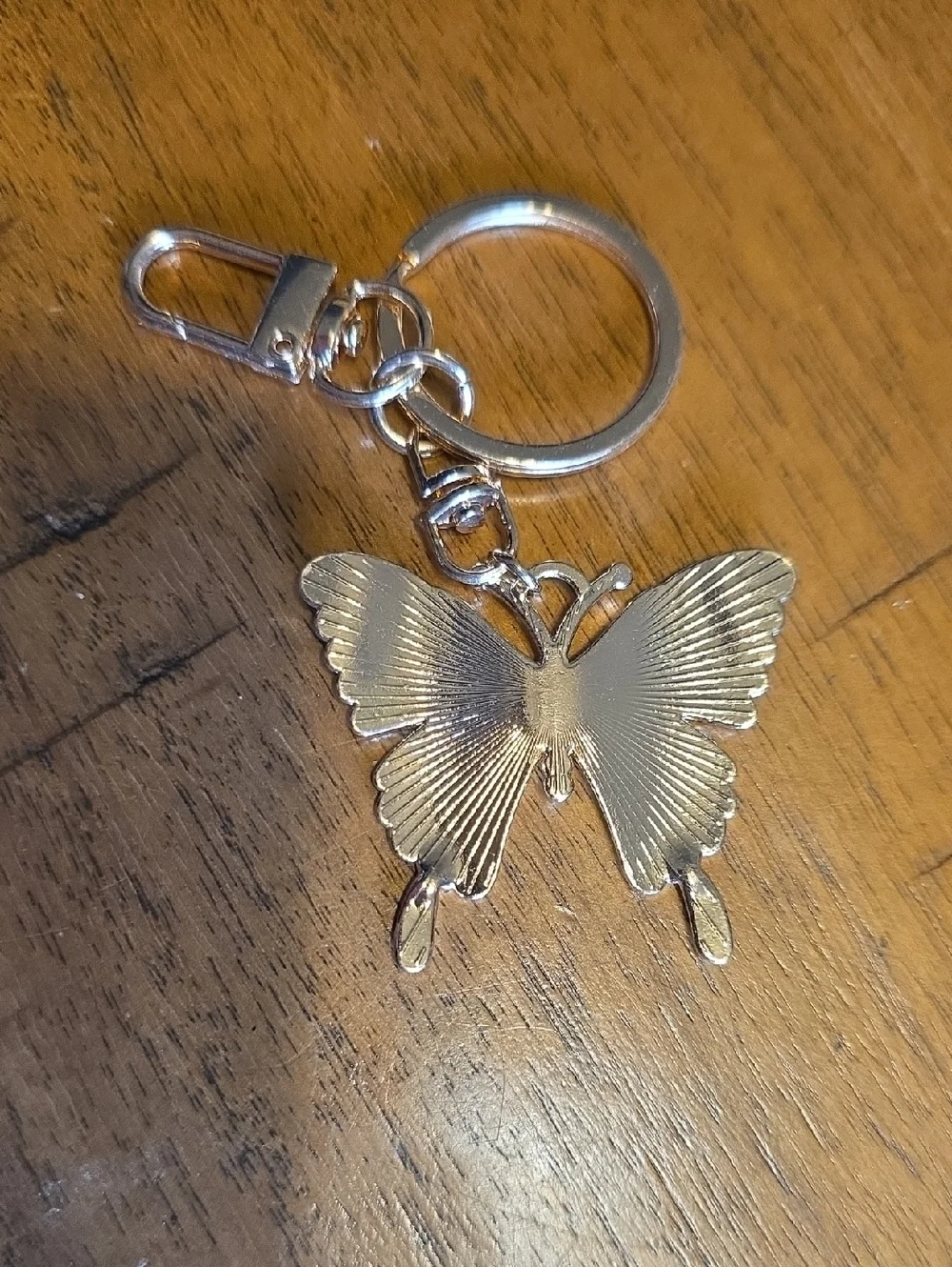 Gold Crystal Butterfly Keychain